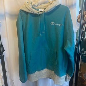 Teal and gray champion sweatshirt